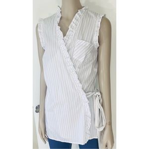 Gap Sleeveless Ruffle Surplice Wrap Top NWT!